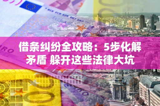 济南借条纠纷全攻略：5步化解矛盾 躲开这些法律大坑